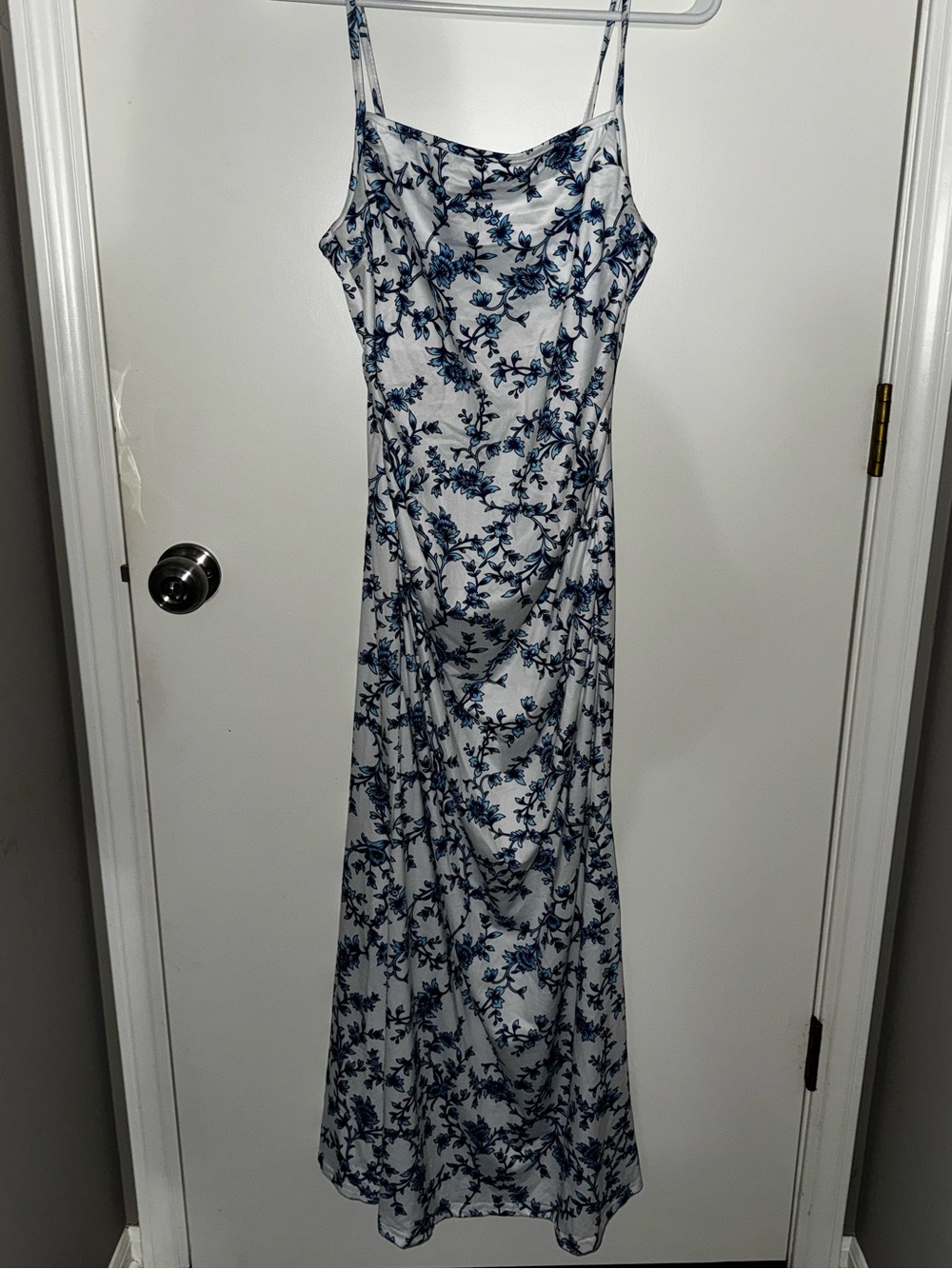 Zelroxa Women Spaghetti Strap Long Summer Floral Wedding Bodycon Maxi Dress M